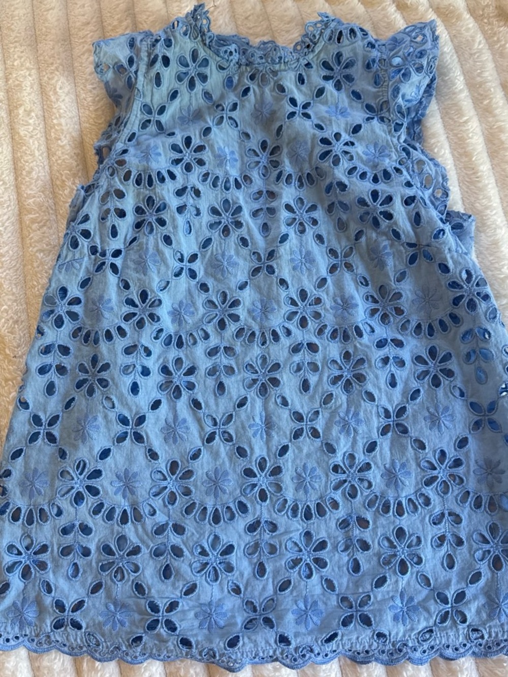 J Crew Blue Eyelet Floral Top